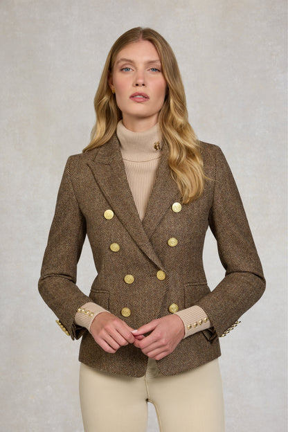 Knightsbridge Blazer (Large Scale Brown Herringbone)