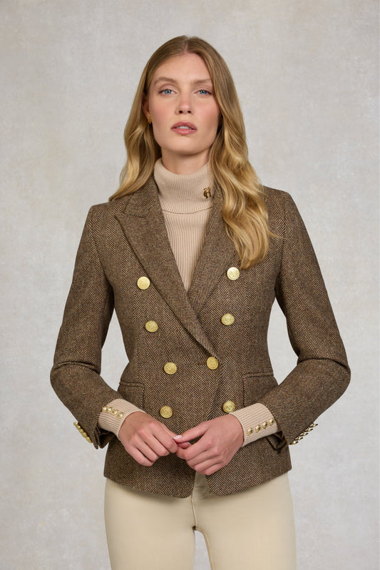 Knightsbridge Blazer (Large Scale Brown Herringbone)