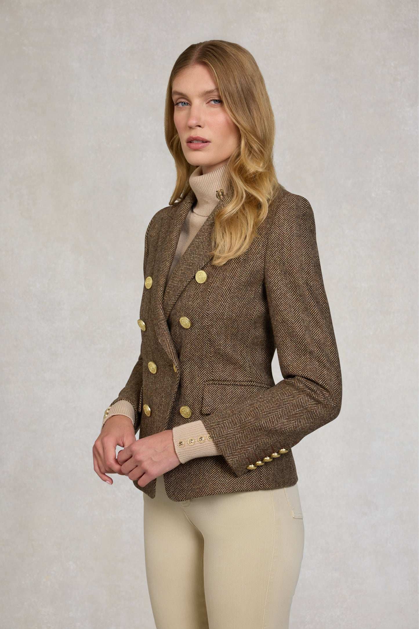 Knightsbridge Blazer (Large Scale Brown Herringbone)
