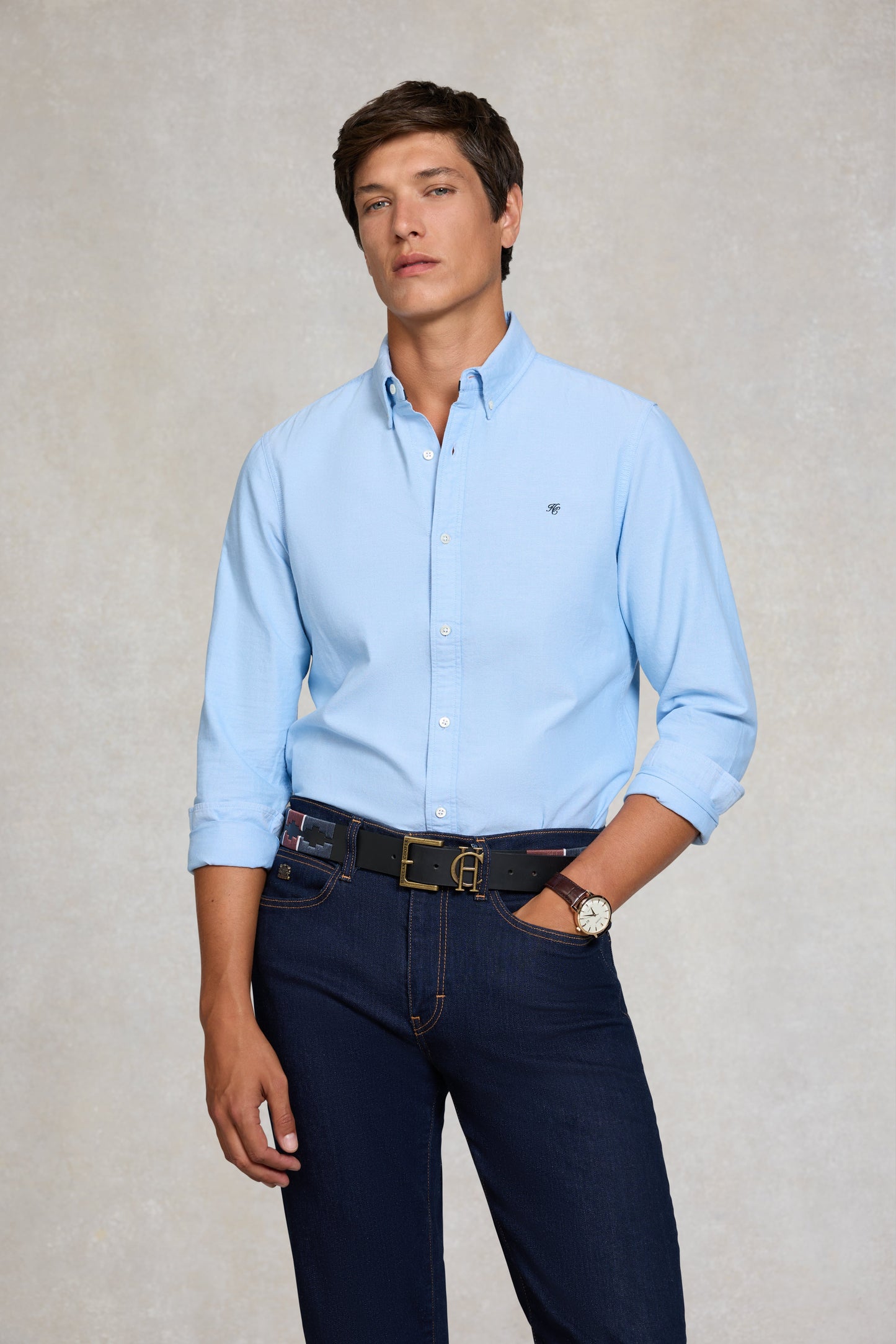 Men's Polo Belt (Oxblood Navy)