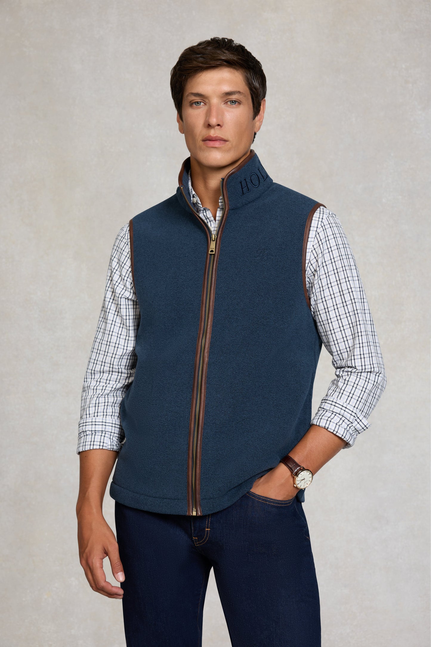 Men's Country Fleece Gilet (Dusty Blue)