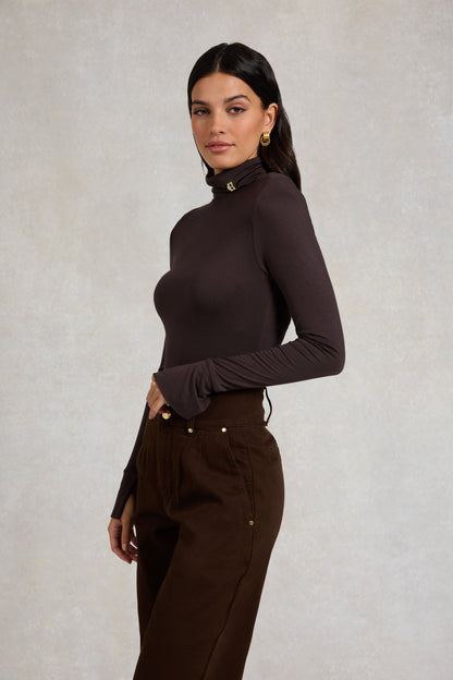 Lucy Essential Roll Neck (Chocolate)