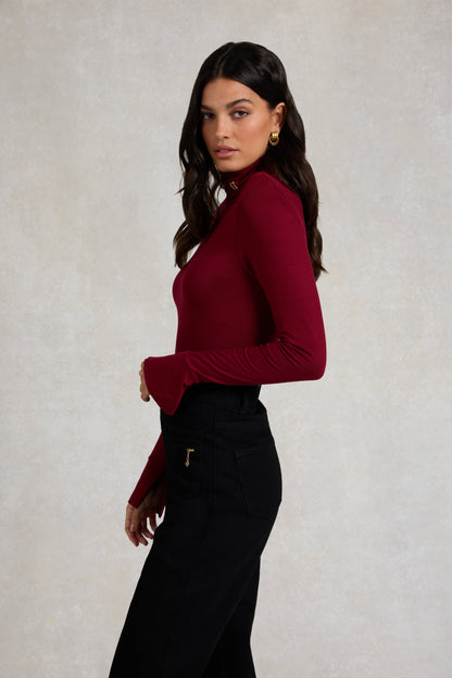 Lucy Essential Roll Neck (Wine)