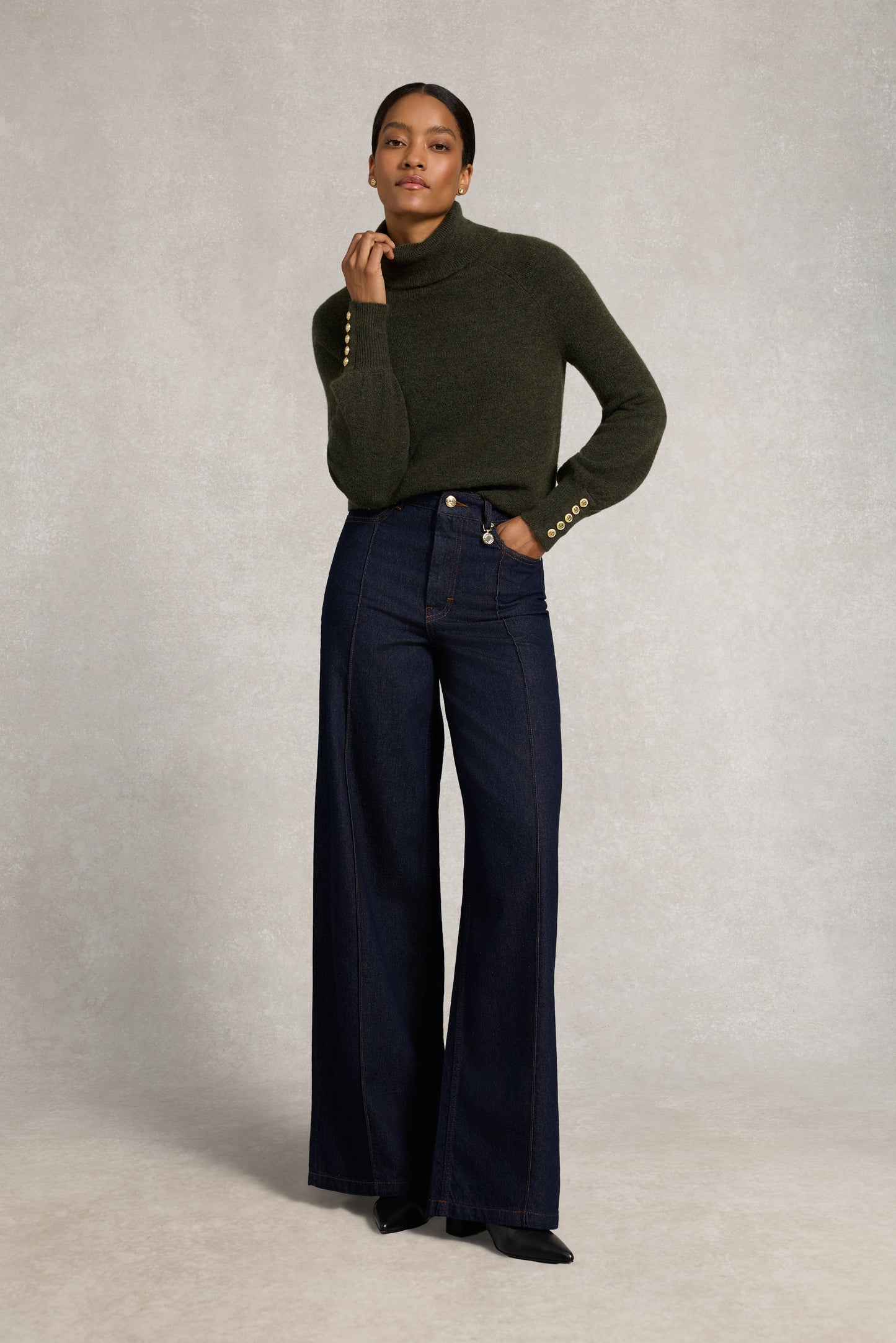 Maisie Roll Neck Knit (Forest Green)