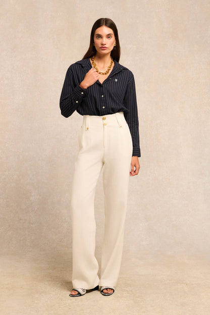 Athena Shirt (Navy Pinstripe)