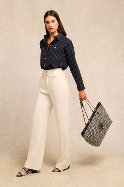 Athena Shirt (Navy Pinstripe)