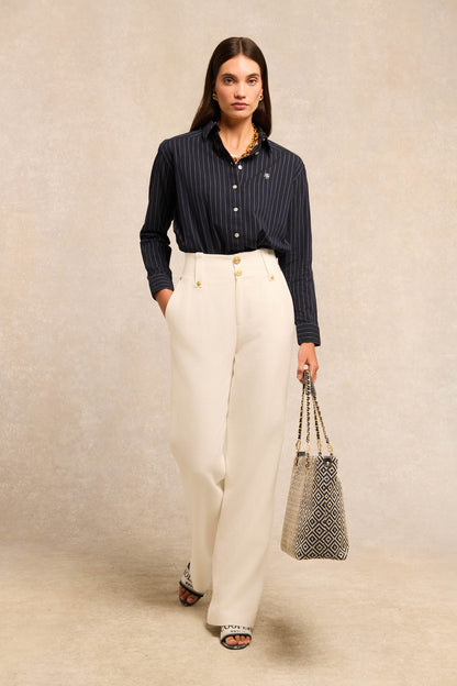 Athena Shirt (Navy Pinstripe)