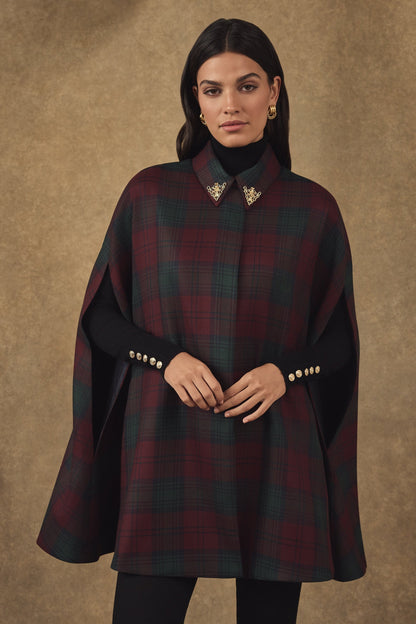 Knightsbridge Cape (Mulberry Tartan)