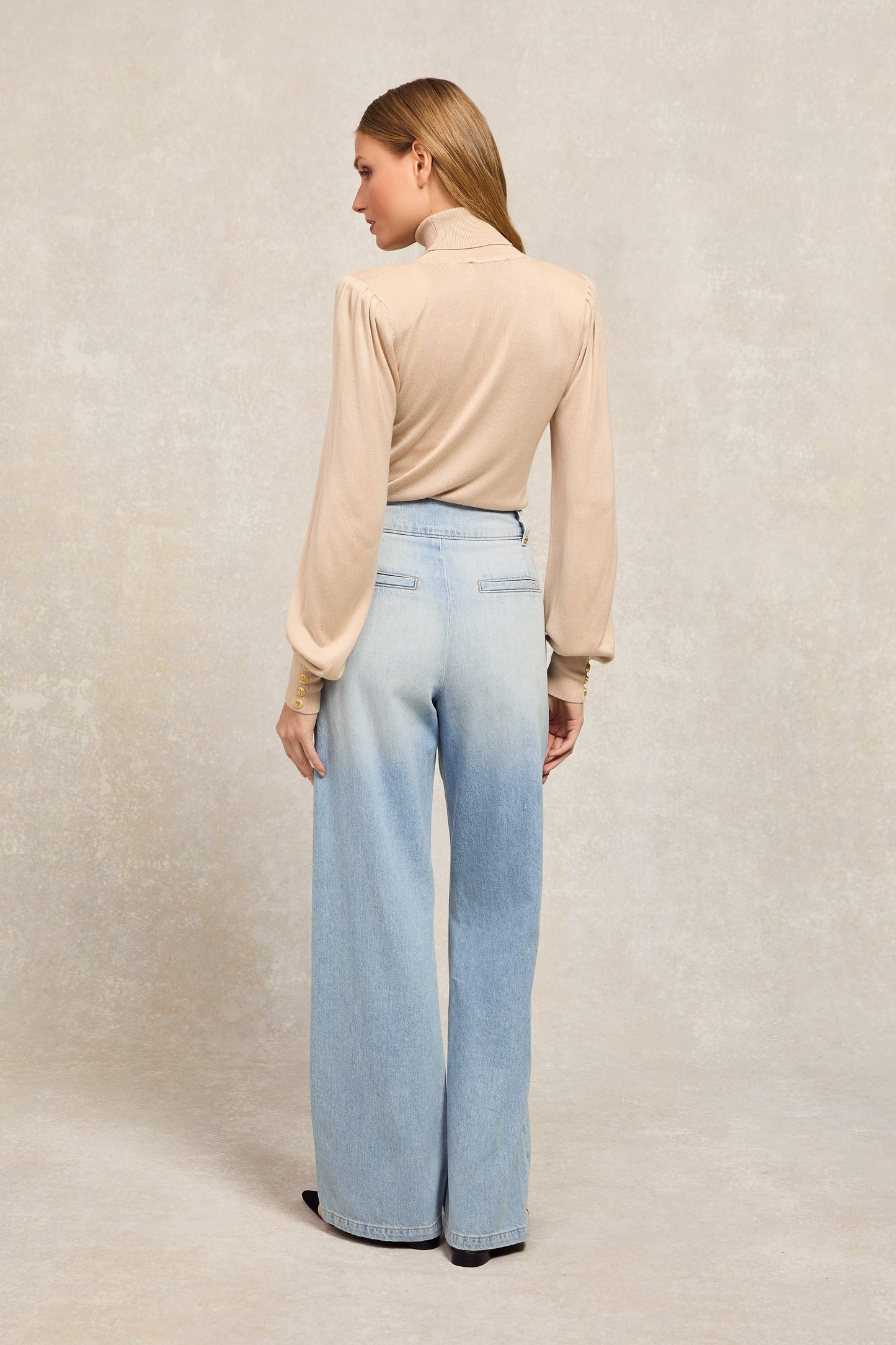 Tailored Wide Leg Jean (Vintage Indigo)