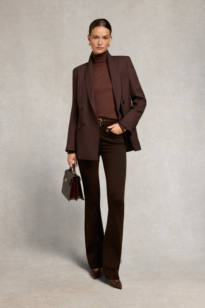 High Rise Flared Jean (Chocolate)