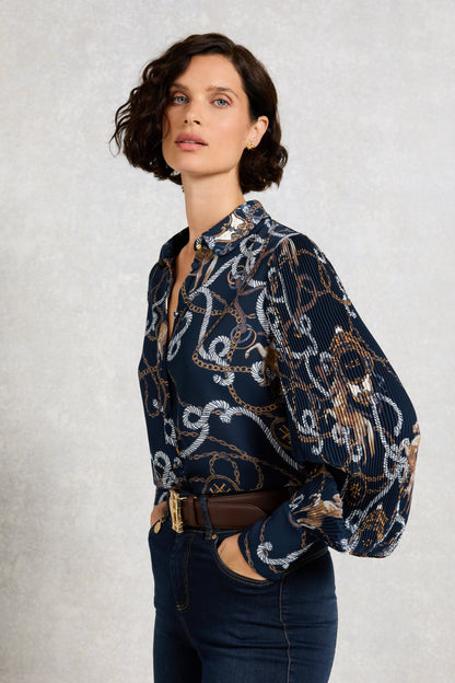 Beau Shirt (Navy Horse Print)