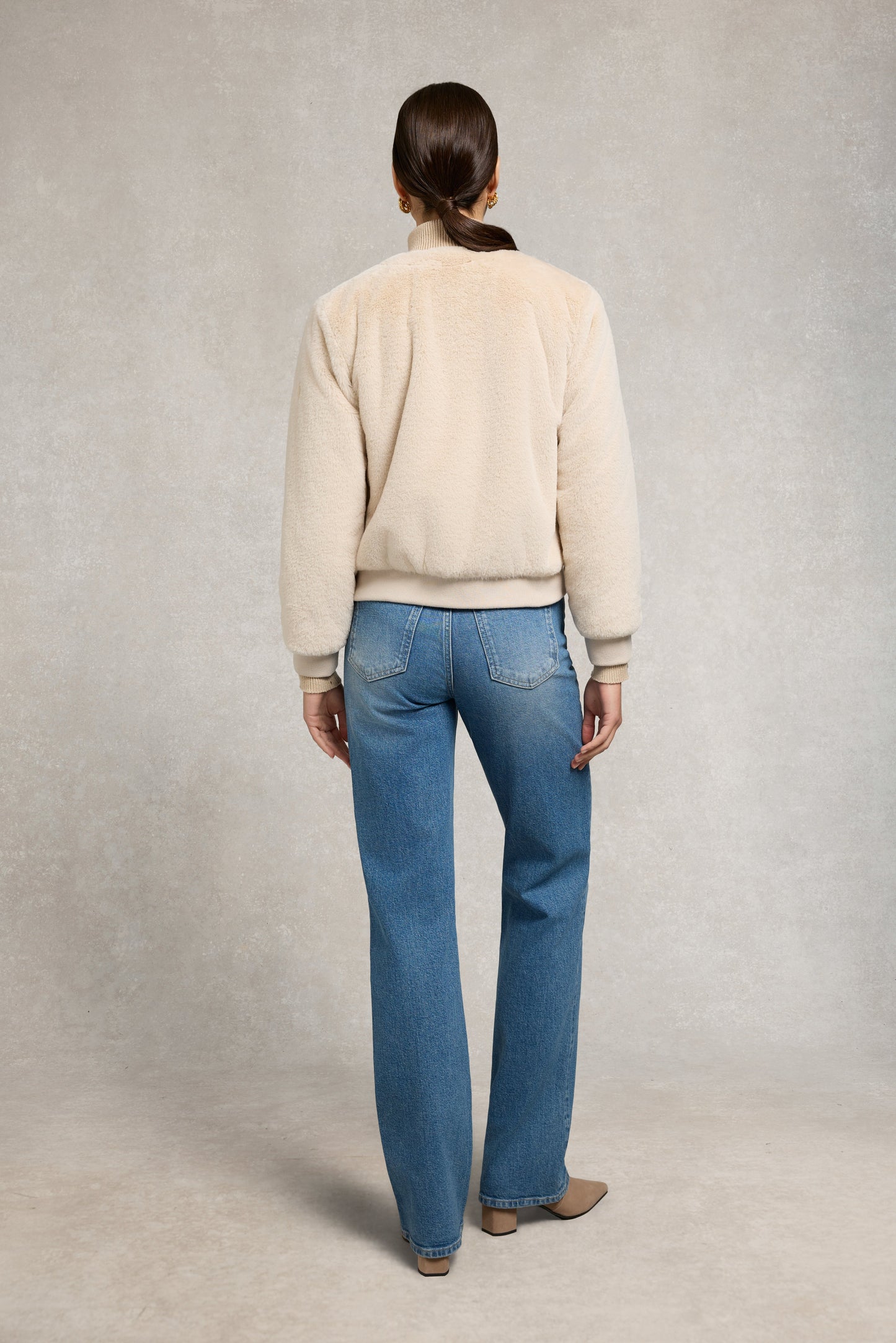 Teddy Bomber Jacket (Natural)