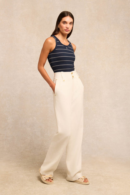 Rebecca Rib Tank (Ink Navy Stripe)