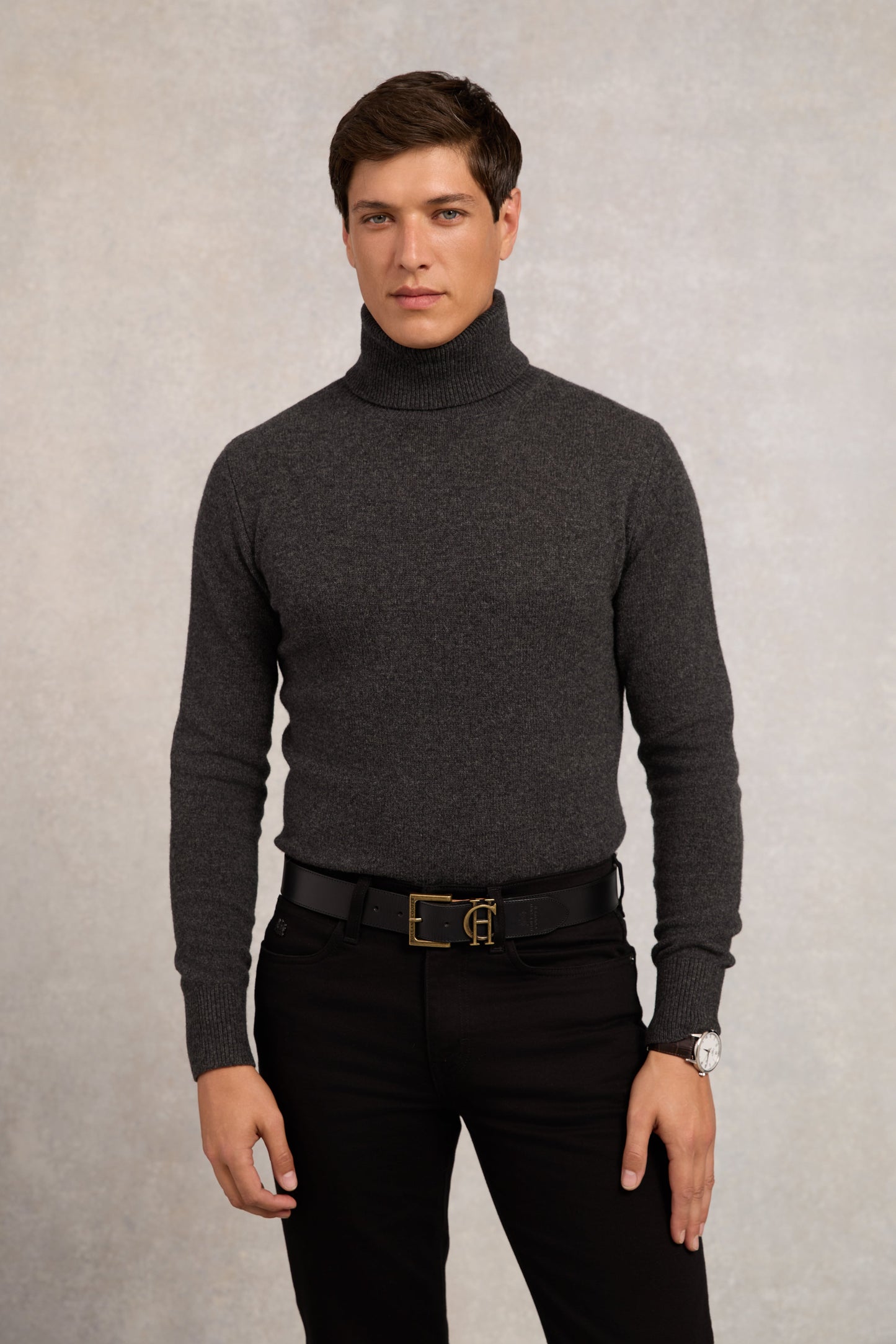 Byron Roll Neck Knit (Charcoal)