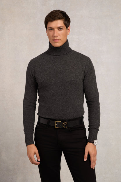 Byron Roll Neck Knit (Charcoal)