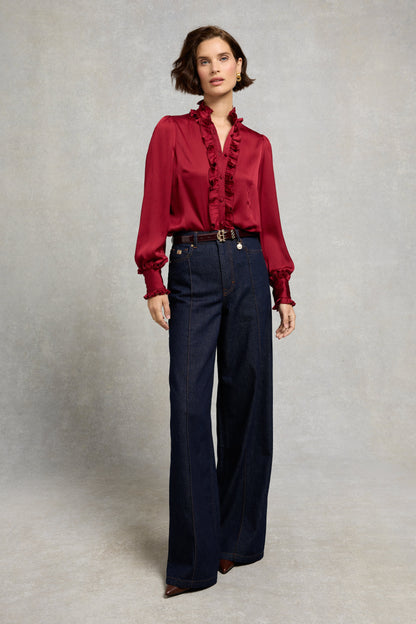 Quilted Slim Belt (Oxblood Patent)