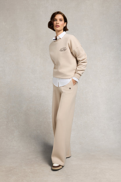 Collegiate Wide Leg Jogger (Stone)