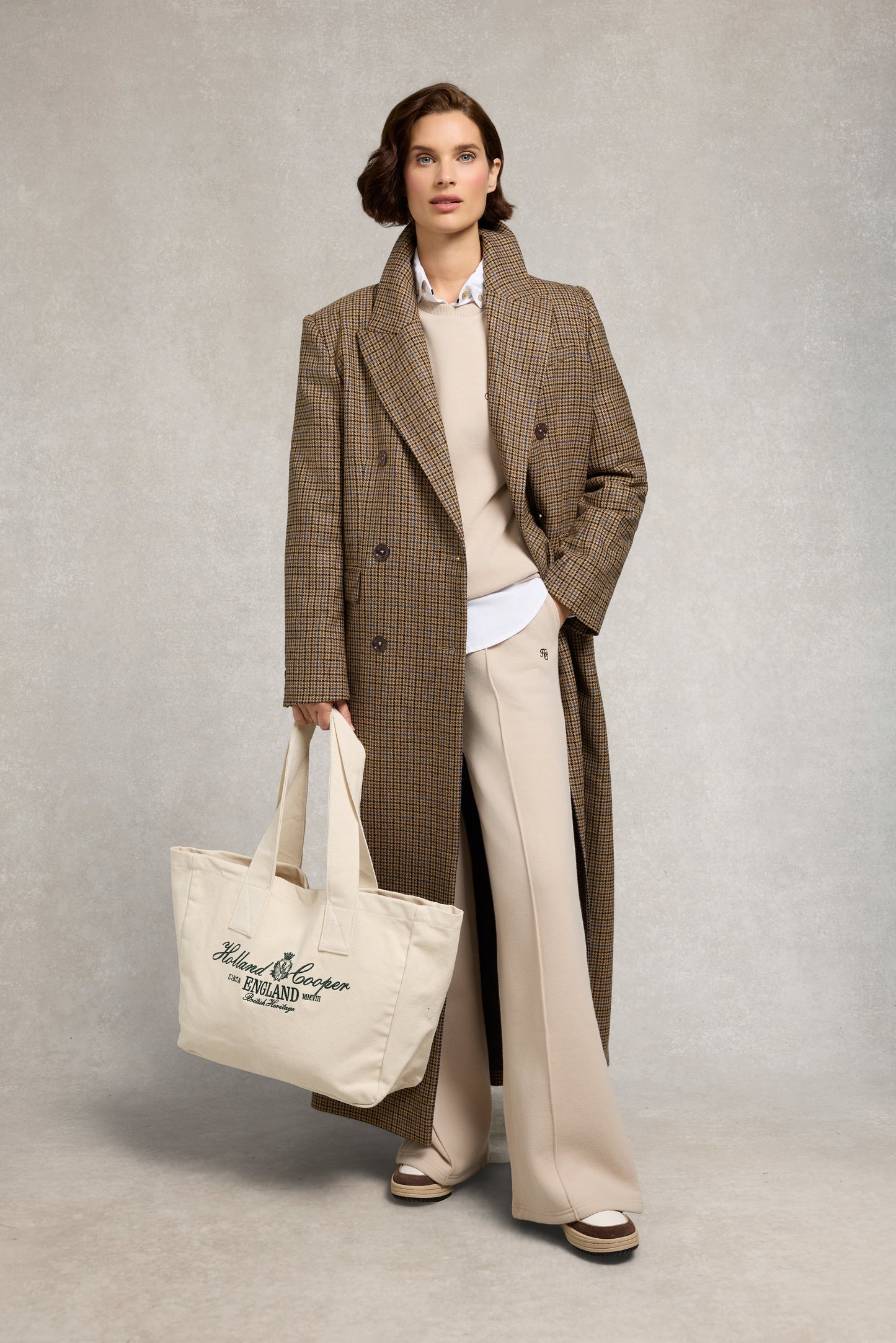 Collegiate Wide Leg Jogger (Stone)