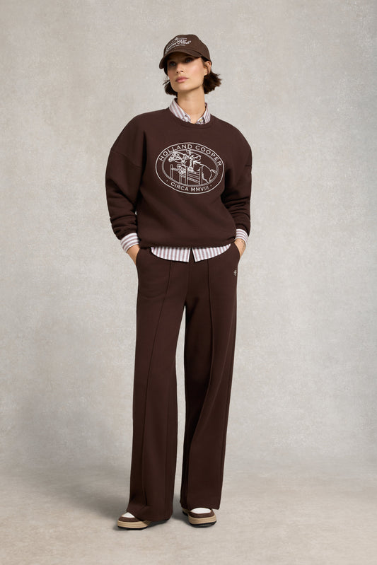 Collegiate Wide Leg Jogger (Walnut)
