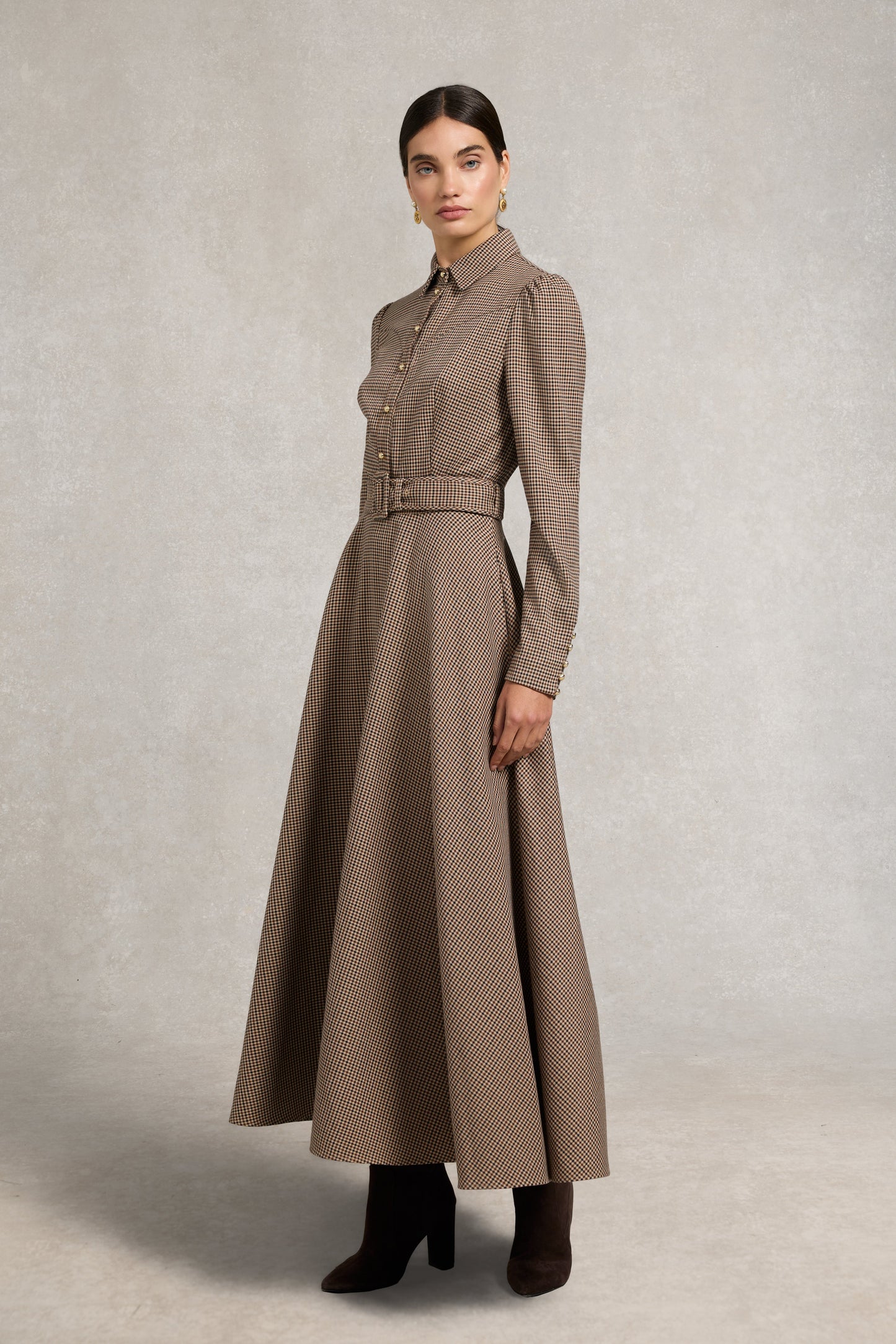 Heritage Dress (Coffee Gingham)