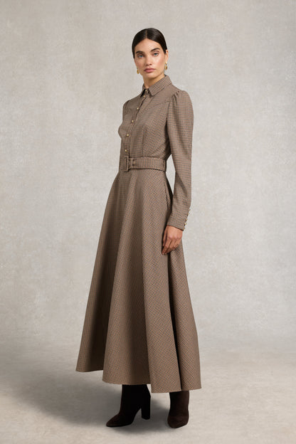 Heritage Dress (Coffee Gingham)