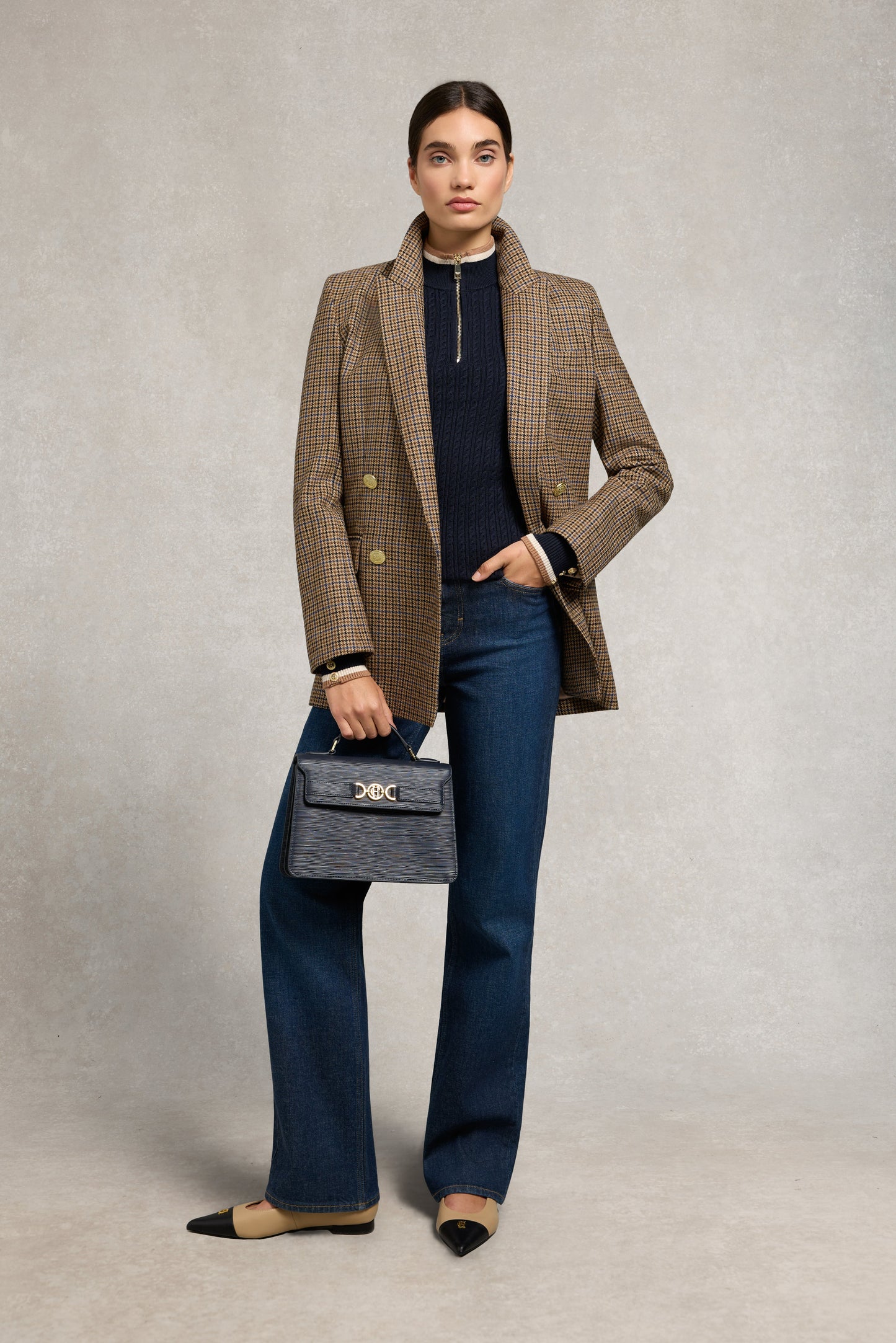 Zoe Quarter Zip Knit (Ink Navy)