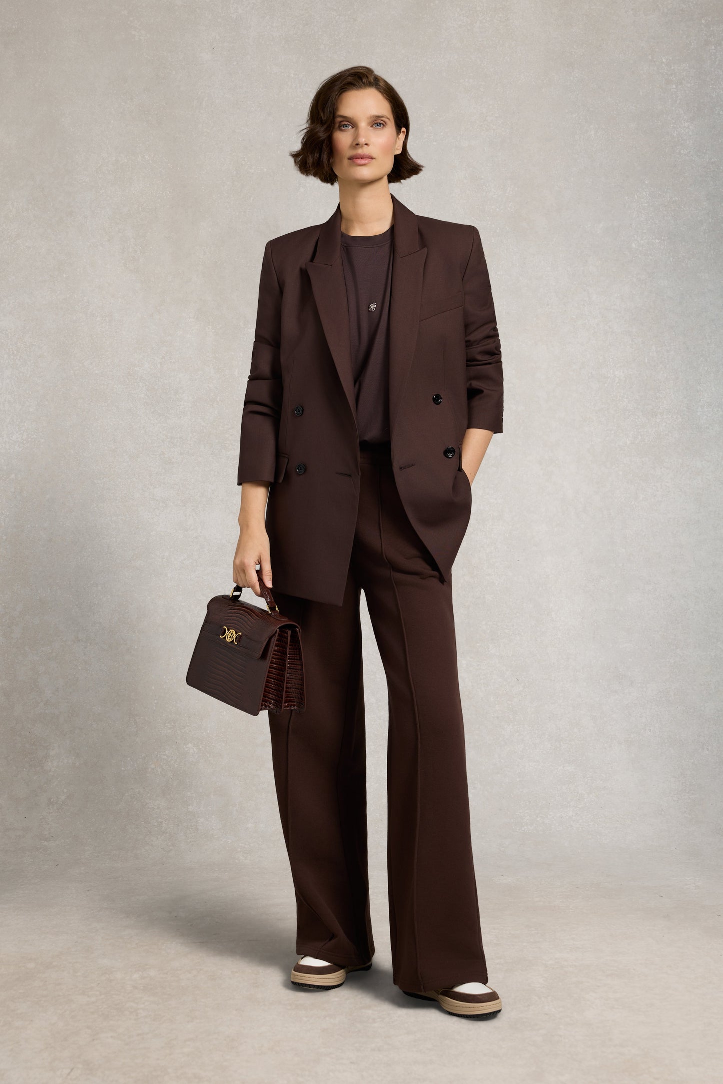 Oversized Monogram Tee (Walnut)