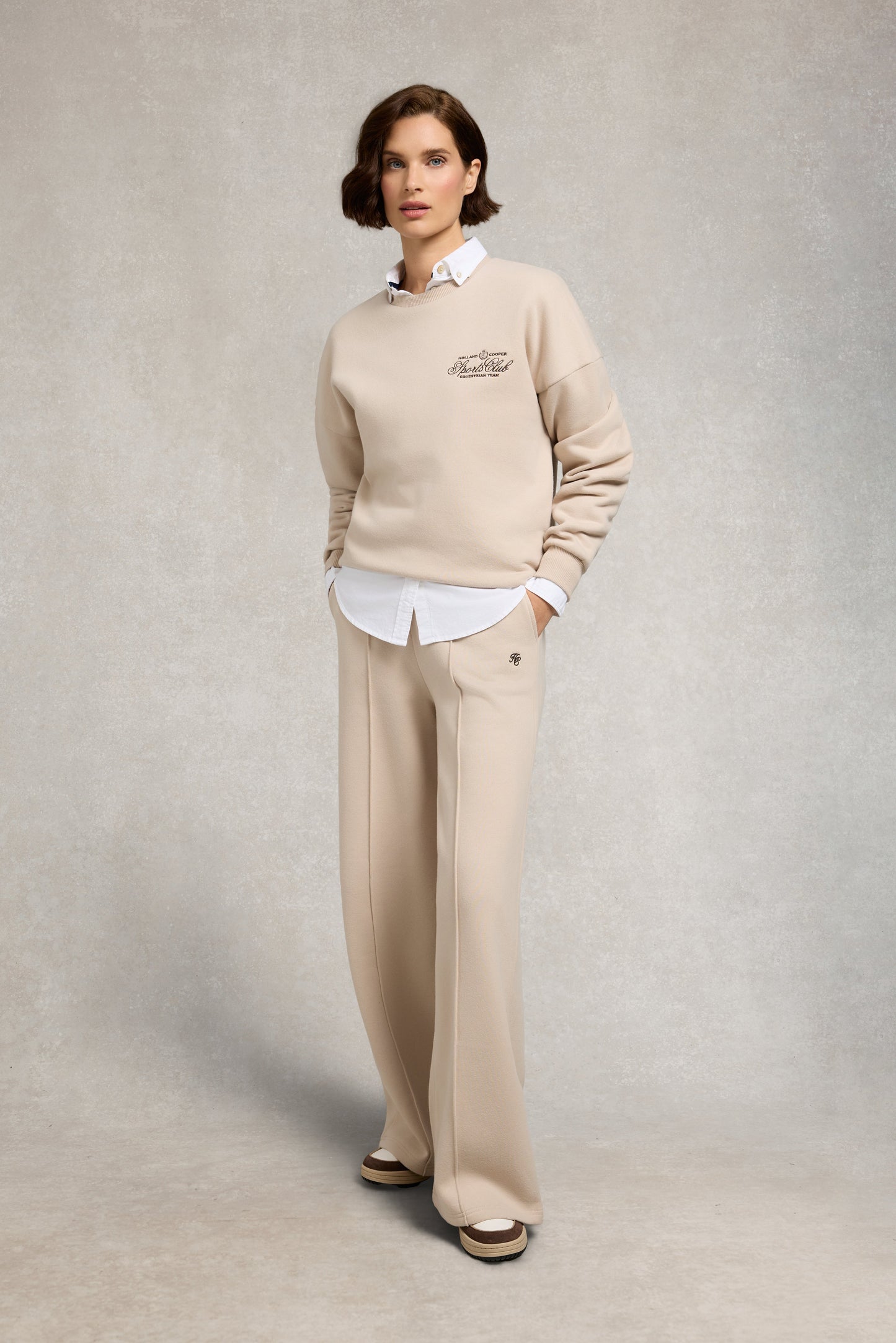 Relaxed Fit Crew Neck Sweat (Stone)