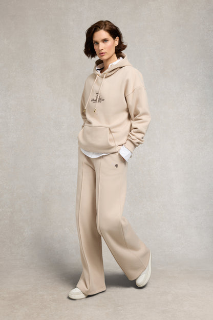 Relaxed Fit Script Hoodie (Stone)