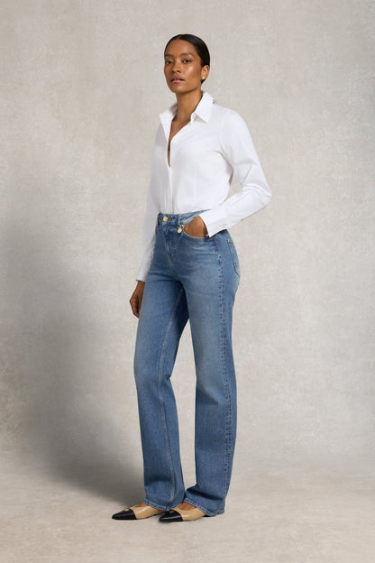 Classic Shirt Bodysuit (White)