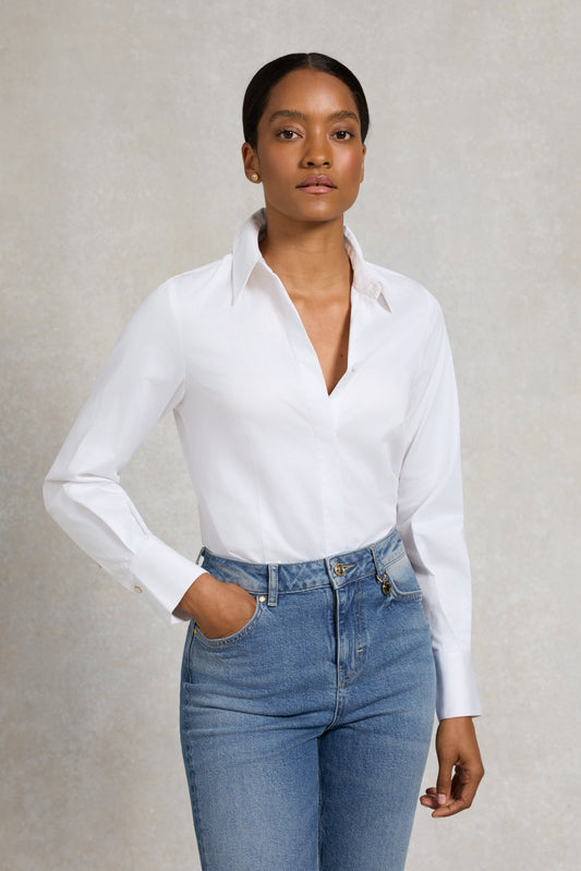 Classic Shirt Bodysuit (White)