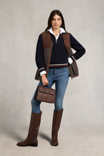 Jessica Quarter Zip Knit (Ink Navy)