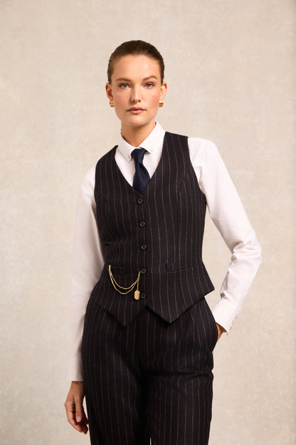 Hampton Waistcoat (Navy Chalk Pinstripe)