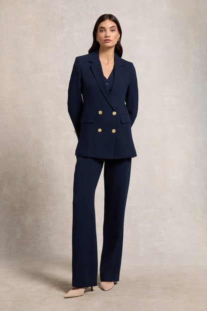 The Navy Linen Suit