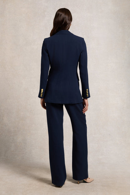 Double Breasted Blazer (Navy Linen)