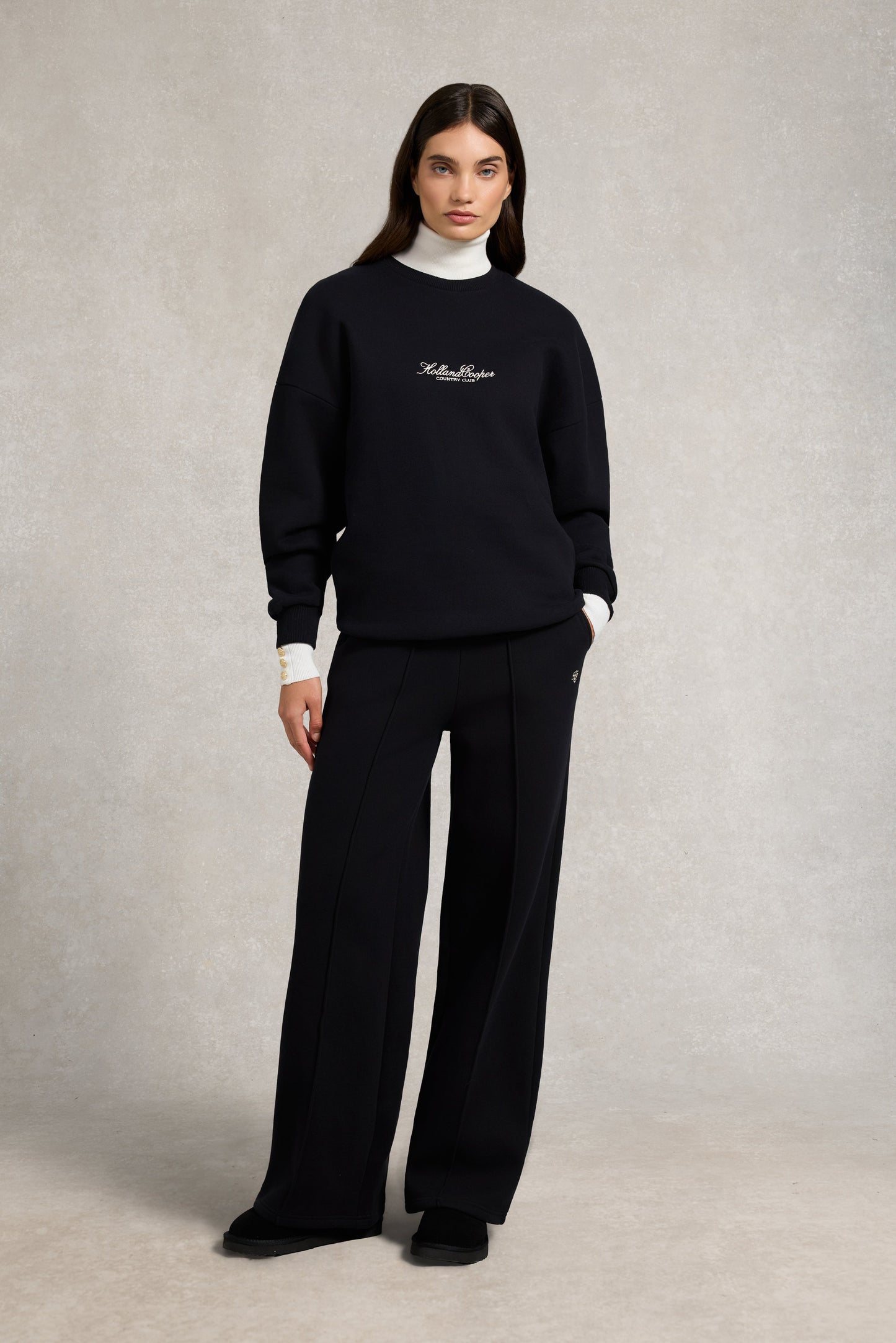 Relaxed Fit Crew Neck Sweat (Black)