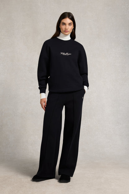 Relaxed Fit Crew Neck Sweat (Black)