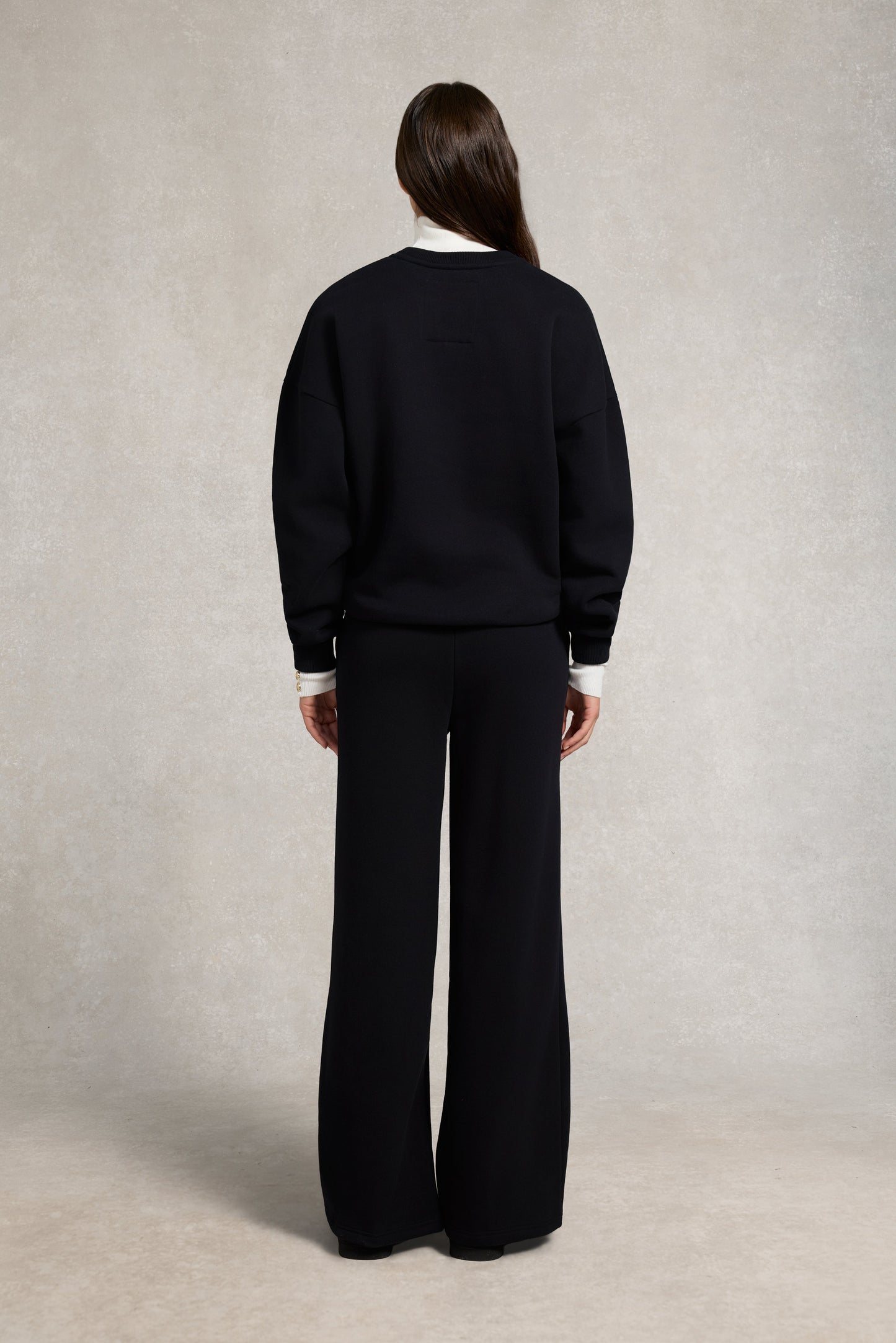 Relaxed Fit Crew Neck Sweat (Black)