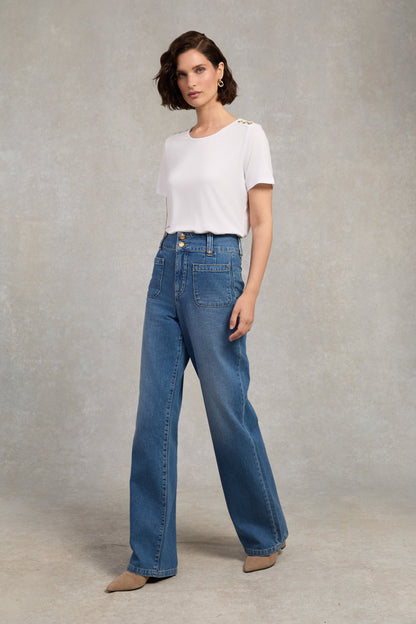 Relax Fit Crew Neck Tee (White)