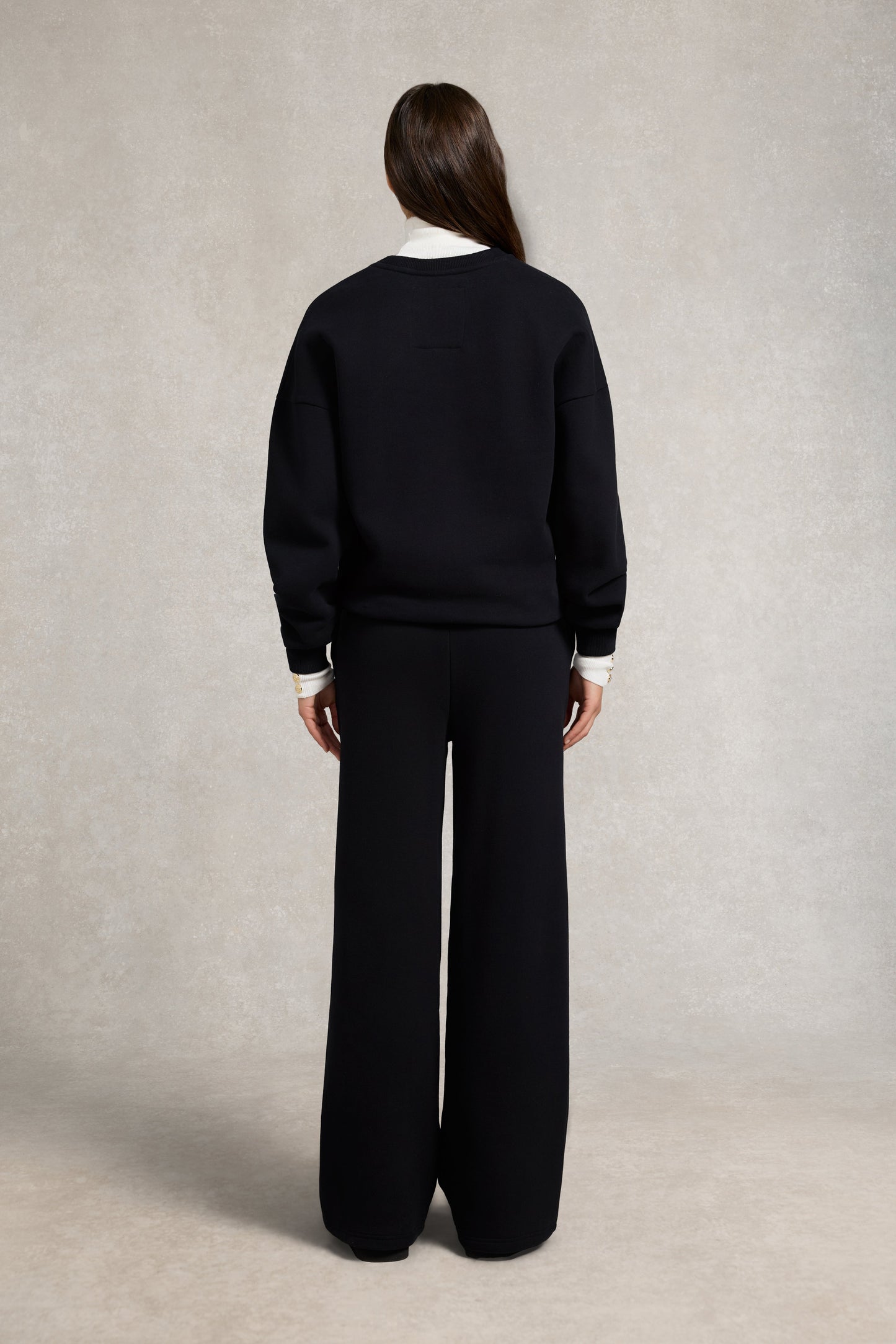 Collegiate Wide Leg Jogger (Black)