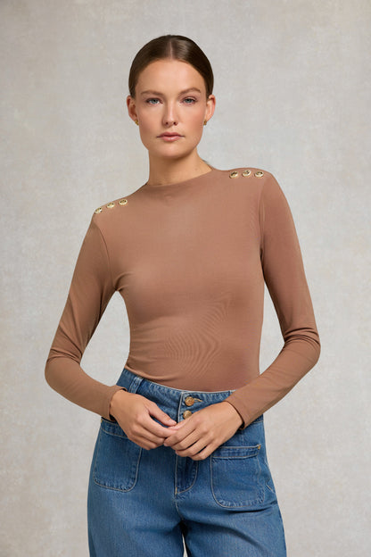 Harper Long Sleeve Top (Toffee)