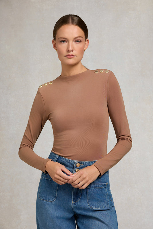 Harper Long Sleeve Top (Toffee)