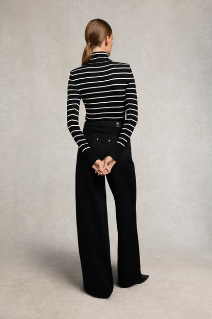 Ribbed Roll Neck Knit (Black)