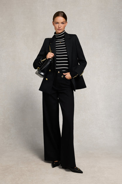 Ribbed Roll Neck Knit (Black)