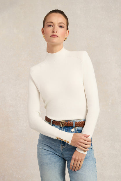 Tara High Neck Knit (Natural)