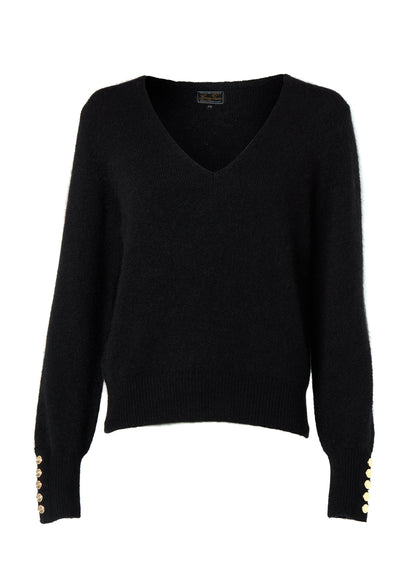 Amelia V-Neck Knit (Black)