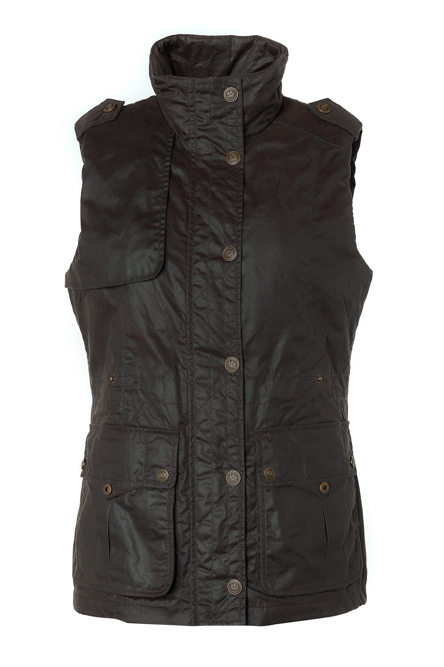 Alma Wax Gilet (Dark Olive)