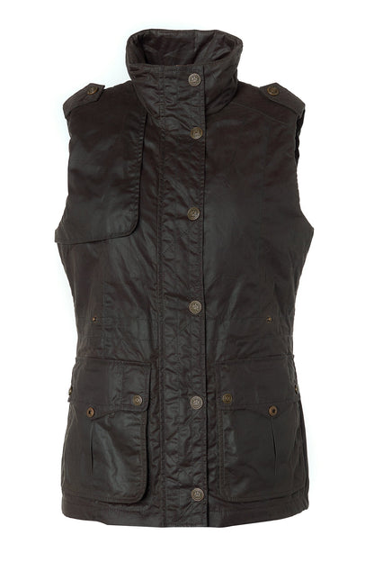 Alma Wax Gilet (Dark Olive)