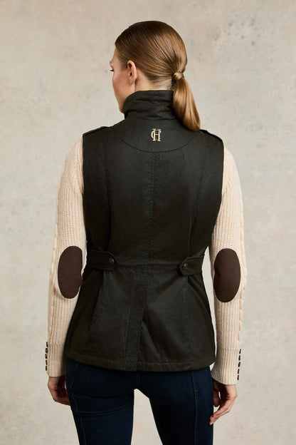 Alma Wax Gilet (Dark Olive)