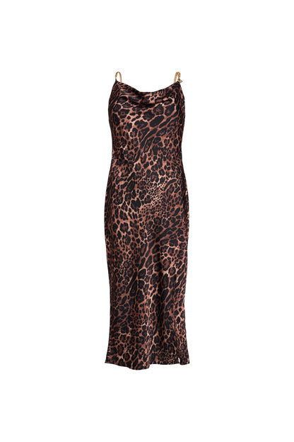Aurora Satin Dress (Leopard)